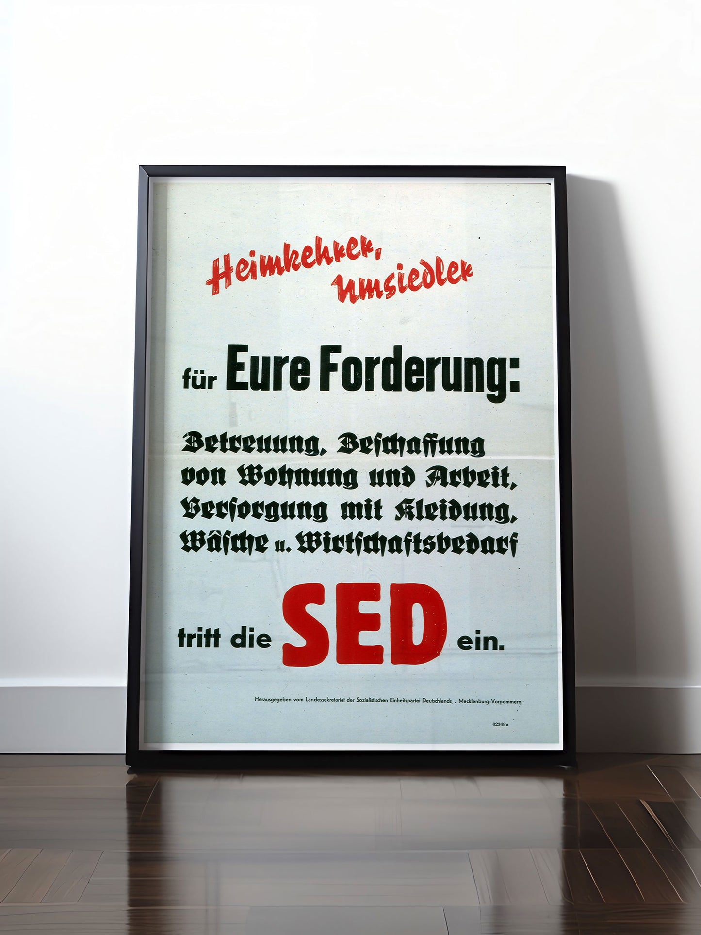 Historisches DDR Poster (A4 | A3 | A2 | A1) • DDR: HEIMKEHRER, UMSIEDLER