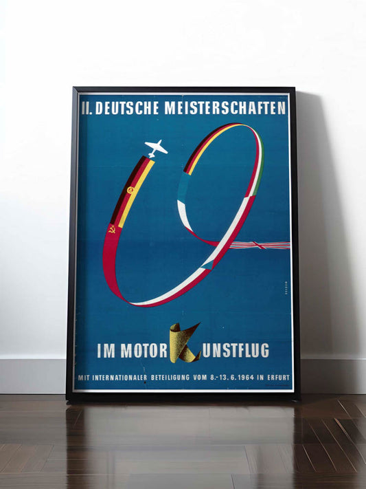 Historisches DDR Poster (A4 | A3 | A2 | A1) • 2. DEUTSCHE MEISTERSCHAFTEN MOTORKUNSTFLUG 1964