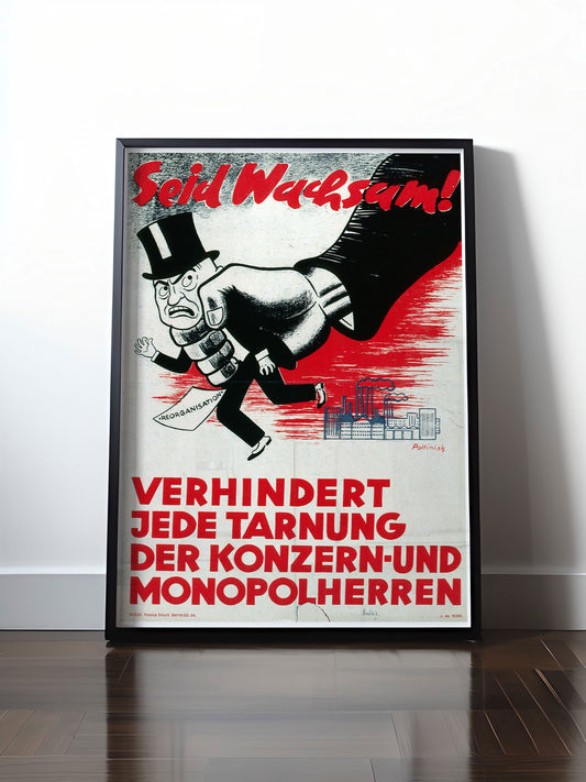 Historisches DDR Poster (A4 | A3 | A2 | A1) • DDR: SEID WACHSAM!