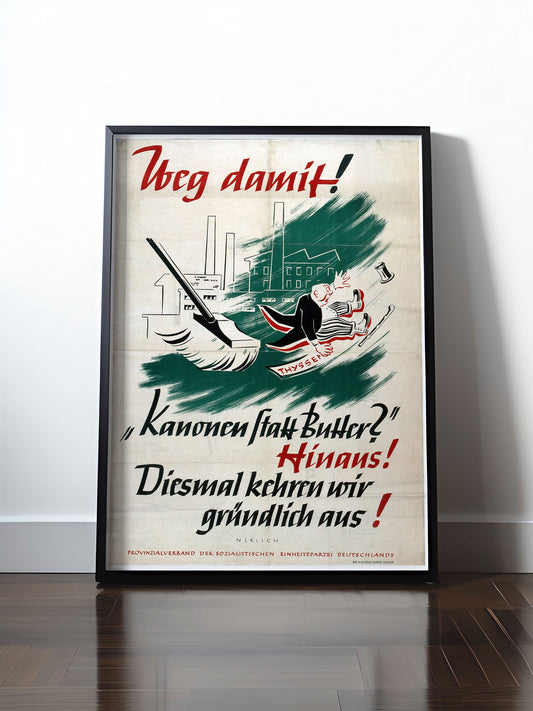 Historisches DDR Poster (A4 | A3 | A2 | A1) • DDR: KANONEN STATT BUTTER