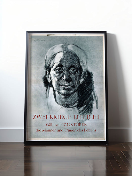 Historisches DDR Poster (A4 | A3 | A2 | A1) • DDR: ZWEI KRIEGE LITT ICH