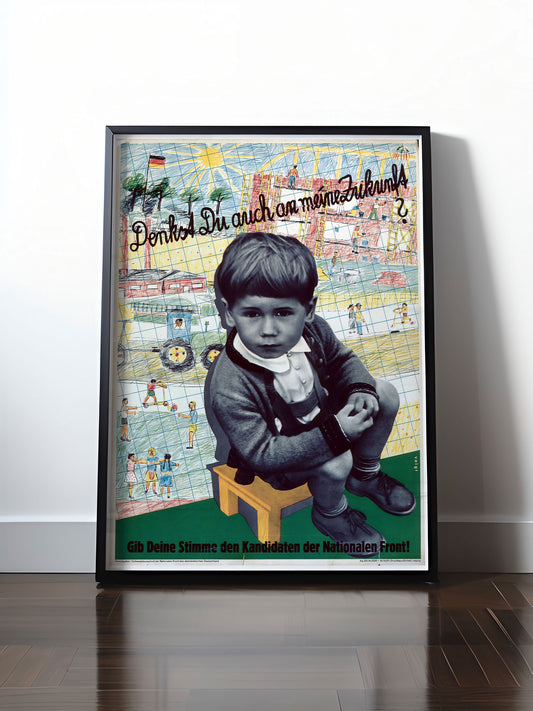 Historisches DDR Poster (A4 | A3 | A2 | A1) • DDR: DENKST DU AUCH AN MEINE ZUKUNFT?