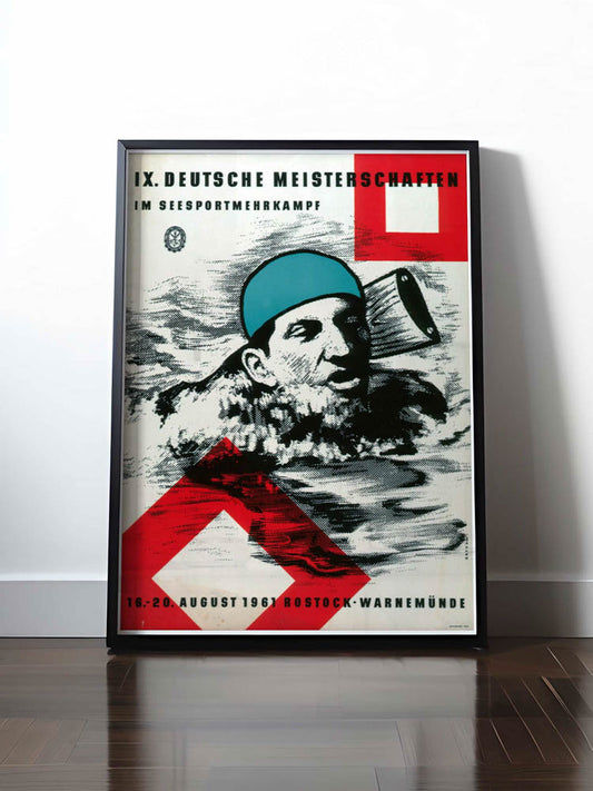 Historisches DDR Poster (A4 | A3 | A2 | A1) • 9. DEUTSCHE MEISTERSCHAFTEN SEESPORTMEHRKAMPF 1961