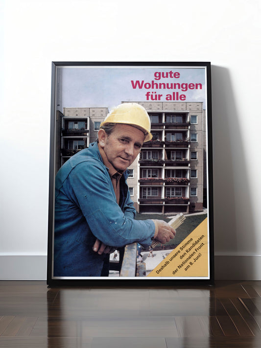 Historisches DDR Poster (A4 | A3 | A2 | A1) • DDR: GUTE WOHNUNGEN FÜR ALLE