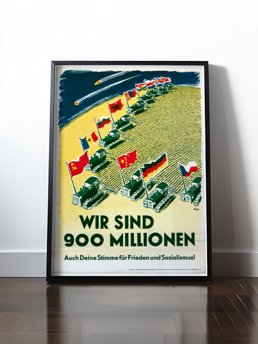 Historisches DDR Poster (A4 | A3 | A2 | A1) • DDR: WARSCHAUER PAKT - WIR SIND 900 MILLIONEN