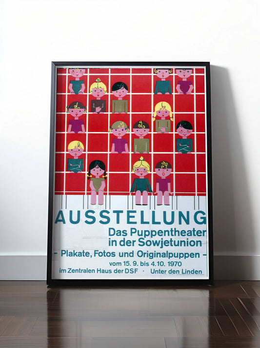 Historisches DDR Poster (A4 | A3 | A2 | A1) • DDR: AUSSTELLUNG PUPPENTHEATER DER SOWJETUNION, 1970