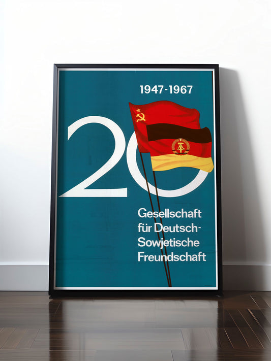 Historisches DDR Poster (A4 | A3 | A2 | A1) • 20 JAHRE DEUTSCH-SOWJETISCHE FREUNDSCHAFT