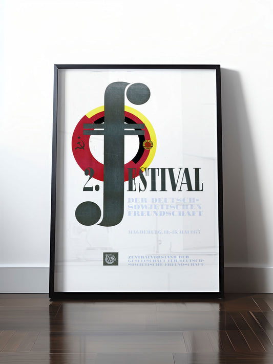 Historisches DDR Poster (A4 | A3 | A2 | A1) • FESTIVAL DEUTSCH-SOWJETISCHE FREUNDSCHAFT 1977