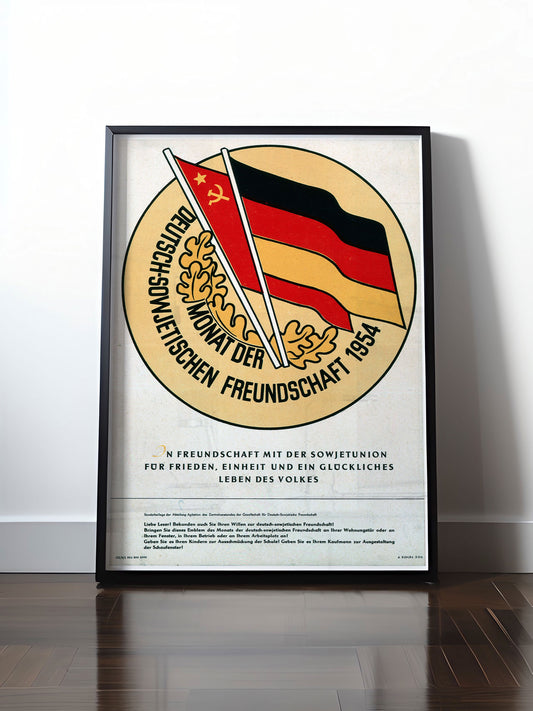 Historisches DDR Poster (A4 | A3 | A2 | A1) • MONAT DER DEUTSCH-SOWJETISCHEN FREUNDSCHAFT 1954