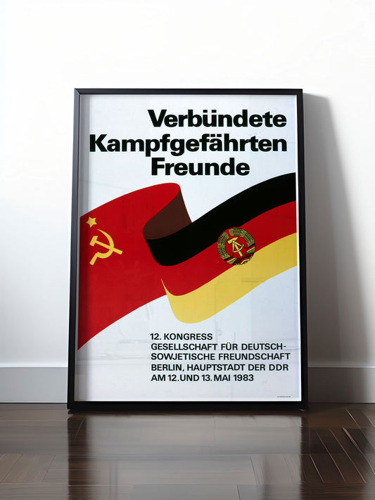 Historisches DDR Poster (A4 | A3 | A2 | A1) • DEUTSCH-SOWJETISCHE FREUNDSCHAFT - KAMPFGEFÄHRTEN