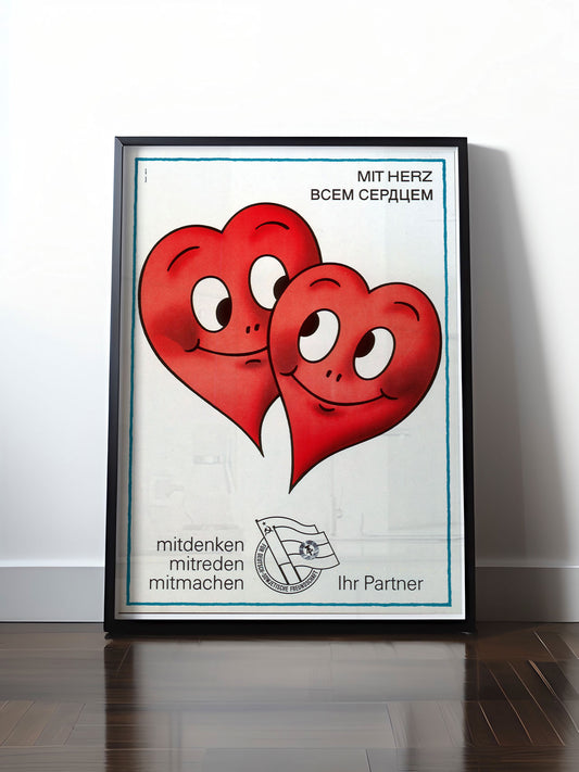 Historisches DDR Poster (A4 | A3 | A2 | A1) • MITDENKEN, MITREDEN, MITMACHEN