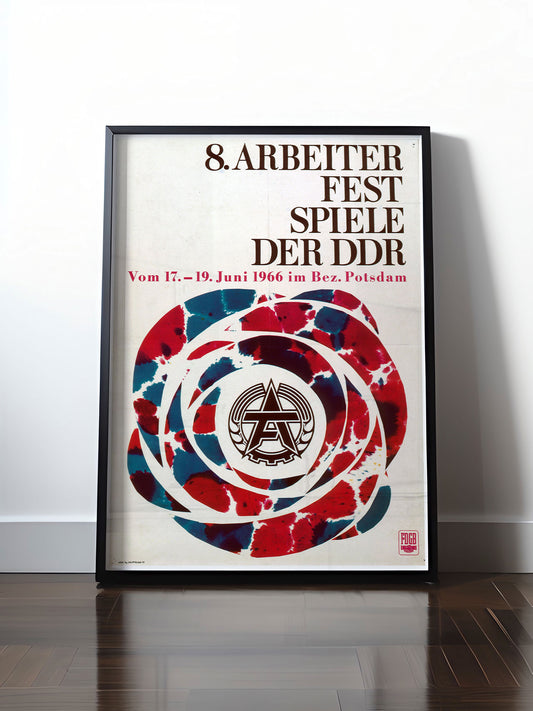 Historisches DDR Poster (A4 | A3 | A2 | A1) • 8. ARBEITERFESTSPIELE POTSDAM 1966