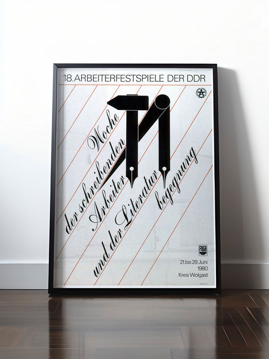 Historisches DDR Poster (A4 | A3 | A2 | A1) • 18. ARBEITERFESTSPIELE WOLGAST 1980