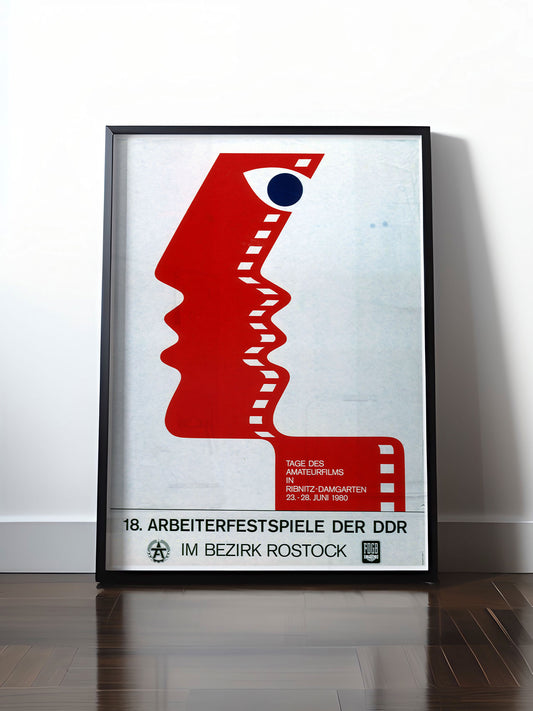 Historisches DDR Poster (A4 | A3 | A2 | A1) • 18. ARBEITERFESTSPIELE ROSTOCK 1980