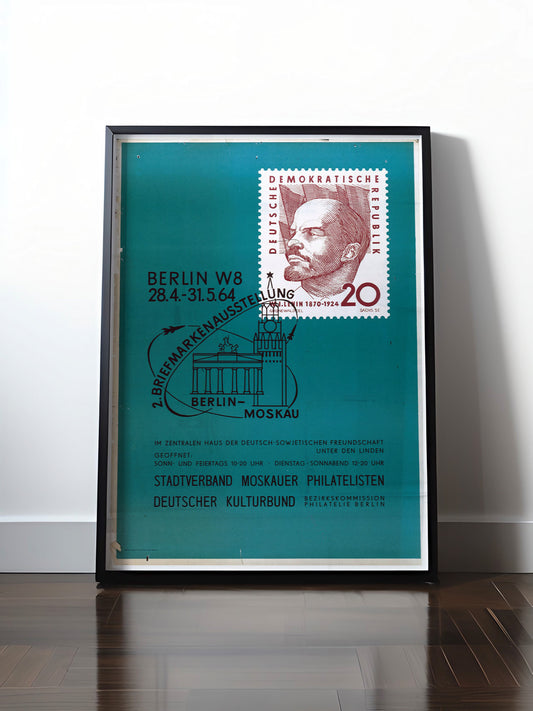 Historisches DDR Poster (A4 | A3 | A2 | A1) • DDR: BRIEFMARKENAUSSTELLUNG 1954
