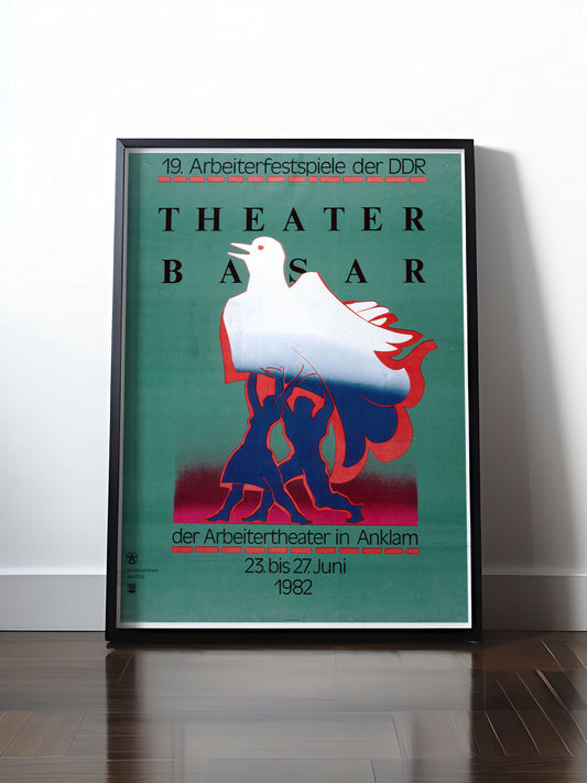Historisches DDR Poster (A4 | A3 | A2 | A1) • 19. ARBEITERFESTSPIELE 1982 - THEATERBASAR