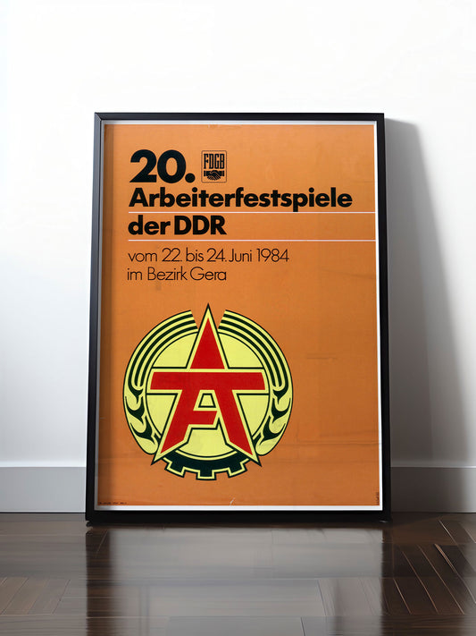 Historisches DDR Poster (A4 | A3 | A2 | A1) • 20. ARBEITERFESTSPIELE GERA 1984