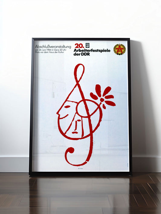 Historisches DDR Poster (A4 | A3 | A2 | A1) • 20. ARBEITERFESTSPIELE GERA 1984