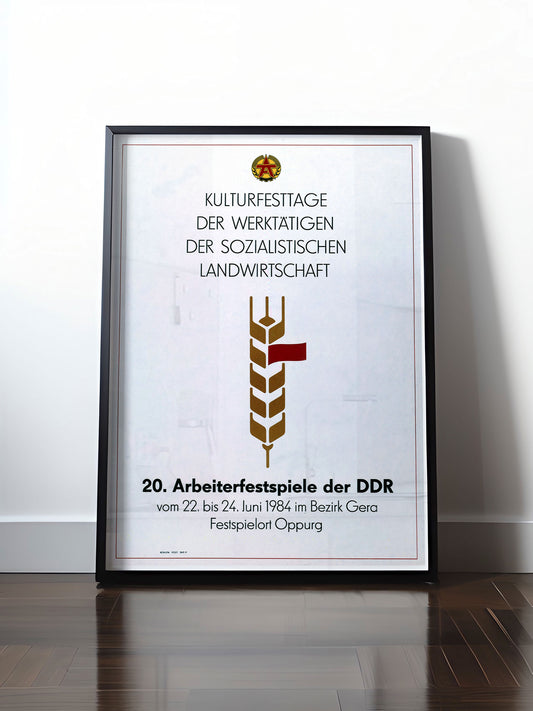 Historisches DDR Poster (A4 | A3 | A2 | A1) • 20. ARBEITERFESTSPIELE GERA 1984