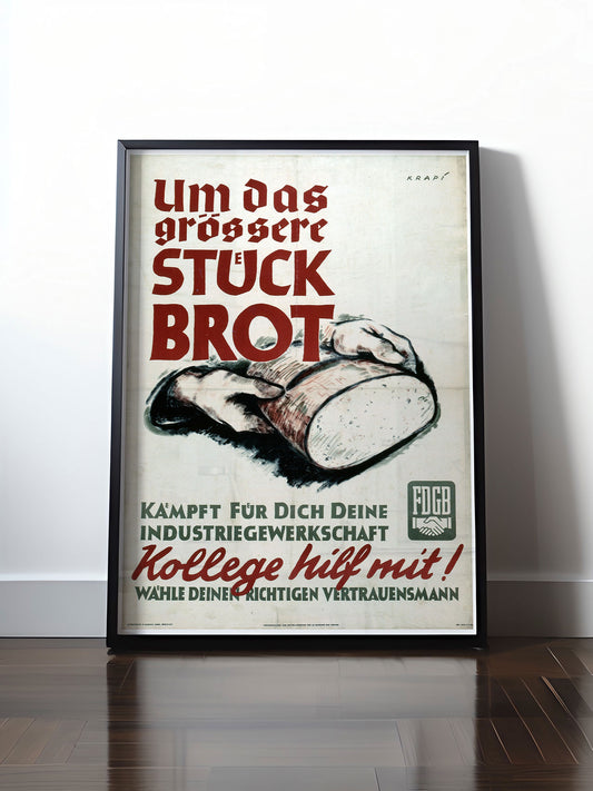 Historisches DDR Poster (A4 | A3 | A2 | A1) • FDGB - KOLLEGE HILF MIT!