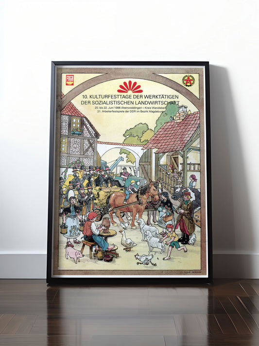 Historisches DDR Poster (A4 | A3 | A2 | A1) • 10. KULTURFESTTAGE DER LANDWIRTSCHAFT