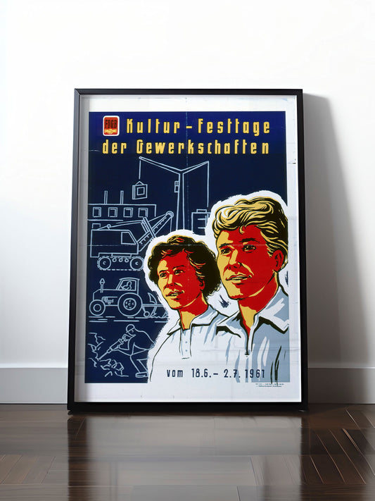 Historisches DDR Poster (A4 | A3 | A2 | A1) • FESTTAGE DER GEWERKSCHAFTEN 1967