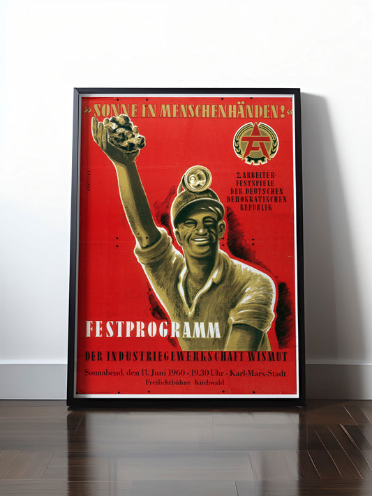 Historisches DDR Poster (A4 | A3 | A2 | A1) • 2. ARBEITERFESTSPIELE KARL-MARX-STADT 1960