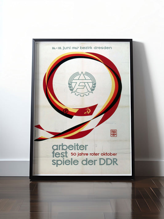 Historisches DDR Poster (A4 | A3 | A2 | A1) • ARBEITERFESTSPIELE DRESDEN 1967