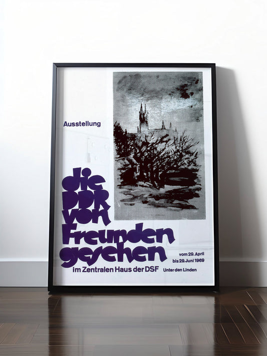 Historisches DDR Poster (A4 | A3 | A2 | A1) • DDR: AUSSTELLUNG "VON FREUNDEN GESEHEN" 1969