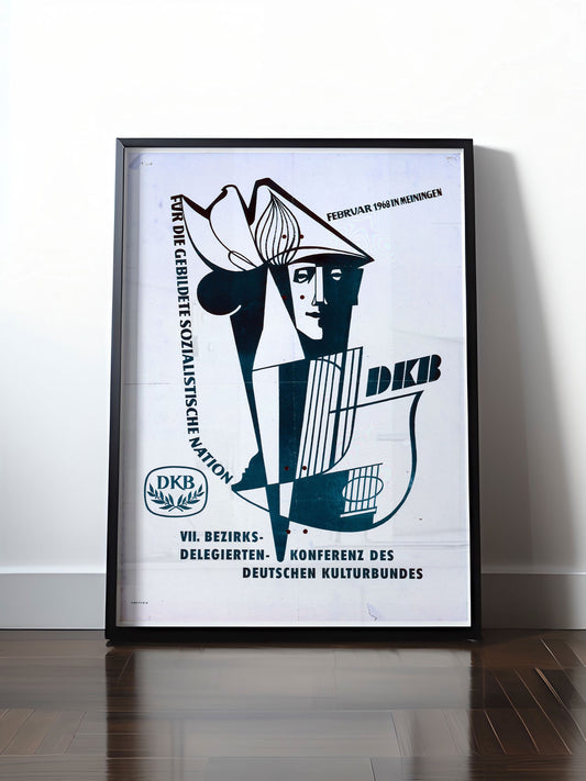 Historisches DDR Poster (A4 | A3 | A2 | A1) • 7. KONFERENZ DES KULTURBUNDES 1968