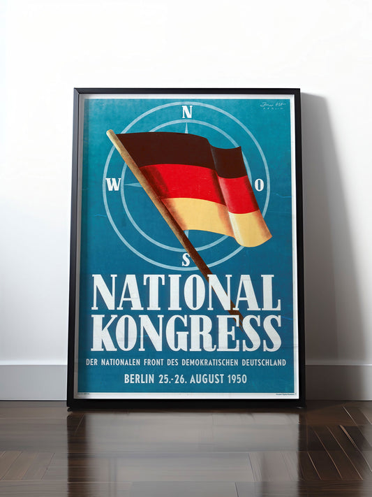 Historisches DDR Poster (A4 | A3 | A2 | A1) • NATIONALKONGRESS 1950