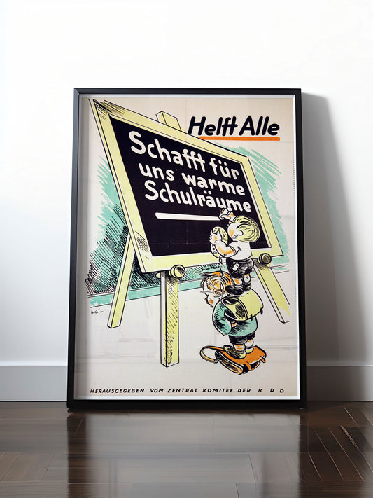 Historisches DDR Poster (A4 | A3 | A2 | A1) • SCHAFFT WARME SCHULRÄUME