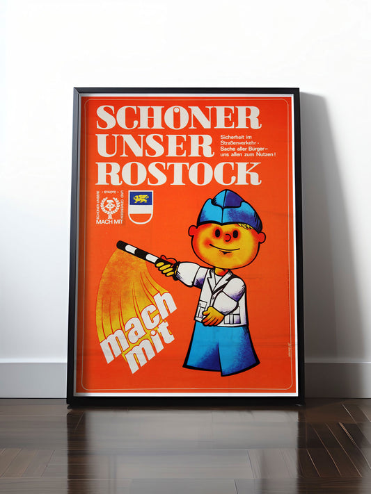 Historisches DDR Poster (A4 | A3 | A2 | A1) • SCHÖNER UNSER ROSTOCK