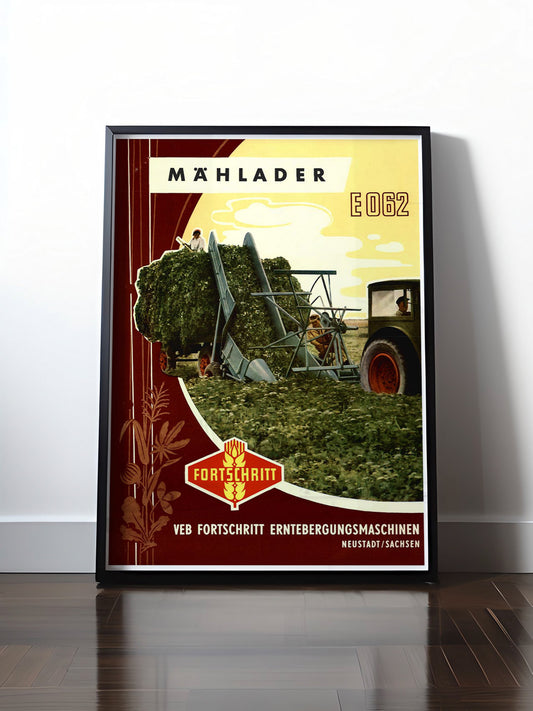 Historisches DDR Poster (A4 | A3 | A2 | A1) • DDR: FORTSCHRITT MÄHLADER E062