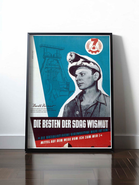 Historisches DDR Poster (A4 | A3 | A2 | A1) • DIE BESTEN DER SDAG WISMUT