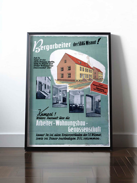 Historisches DDR Poster (A4 | A3 | A2 | A1) • BERGARBEITER DER SDAG WISMUT