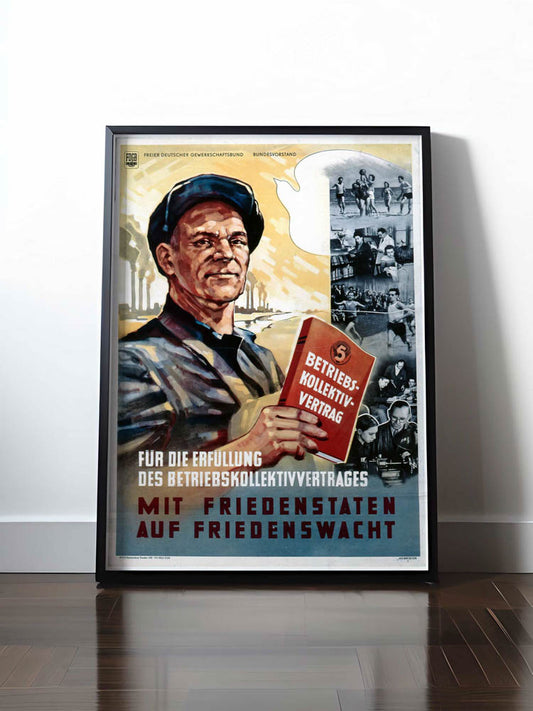 Historisches DDR Poster (A4 | A3 | A2 | A1) • MIT FRIEDENSTATEN AUF FRIEDENSWACHT