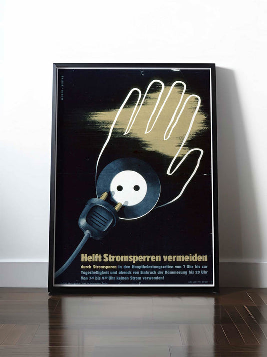 Historisches DDR Poster (A4 | A3 | A2 | A1) • HELFT STROMSPERREN VERMEIDEN
