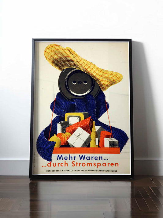 Historisches DDR Poster (A4 | A3 | A2 | A1) • MEHR WAREN DURCH STROMSPAREN