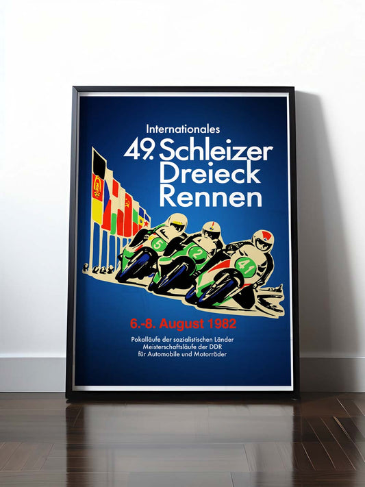 Historisches DDR Poster (A4 | A3 | A2 | A1) • 49. SCHLEIZER DREIECK-RENNEN 1982
