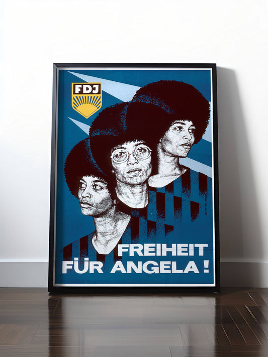 Historisches DDR Poster (A4 | A3 | A2 | A1) • DDR: FREIHEIT FÜR ANGELA DAVIS!