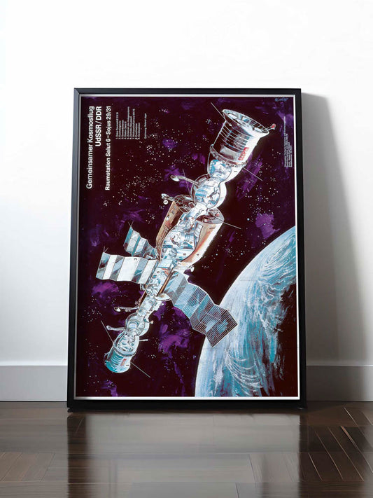 Historisches DDR Poster (A4 | A3 | A2 | A1) • GEIMEINSAMER KOSMOSFLUG DDR, UDSSR