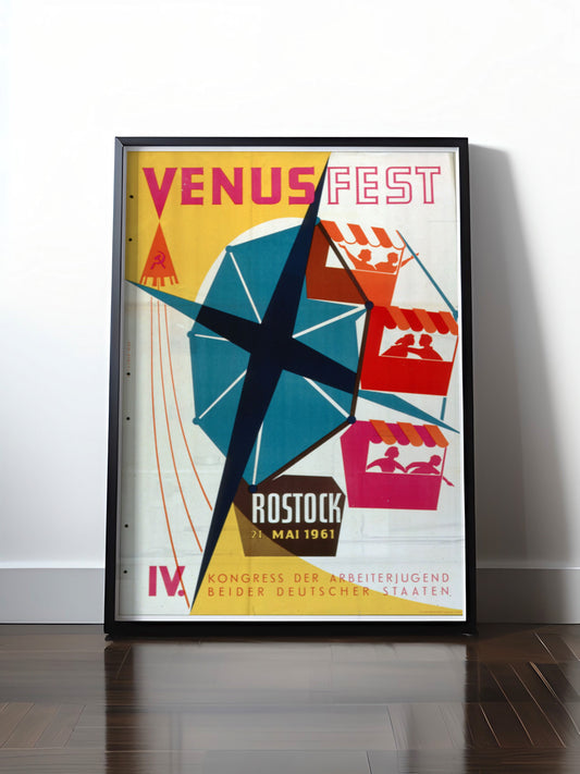 Historisches DDR Poster (A4 | A3 | A2 | A1) • DDR: VENUSFEST ROSTOCK 1961