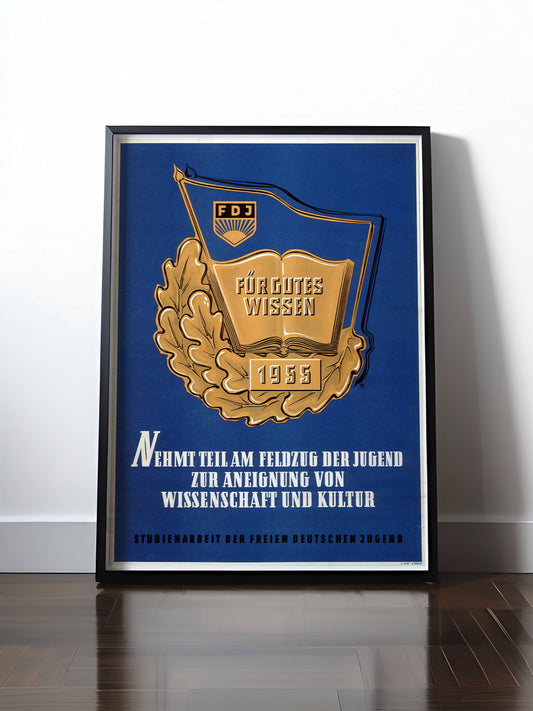 Historisches DDR Poster (A4 | A3 | A2 | A1) • DDR: FDJ - FÜR GUTES WISSEN