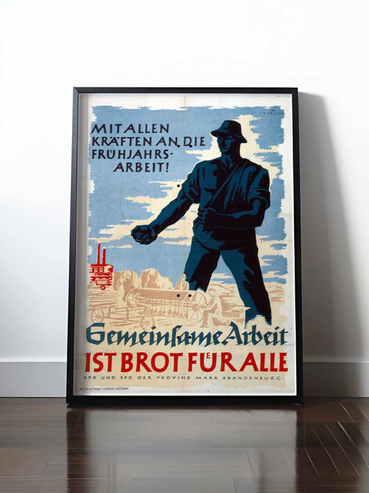 Historisches DDR Poster (A4 | A3 | A2 | A1) • GEMEINSAME ARBEIT IST BROT FÜR ALLE