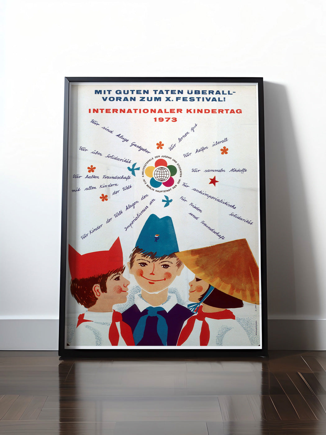 Historisches DDR Poster (A4 | A3 | A2 | A1) • DDR: INTERNATIONALER KINDERTAG 1973