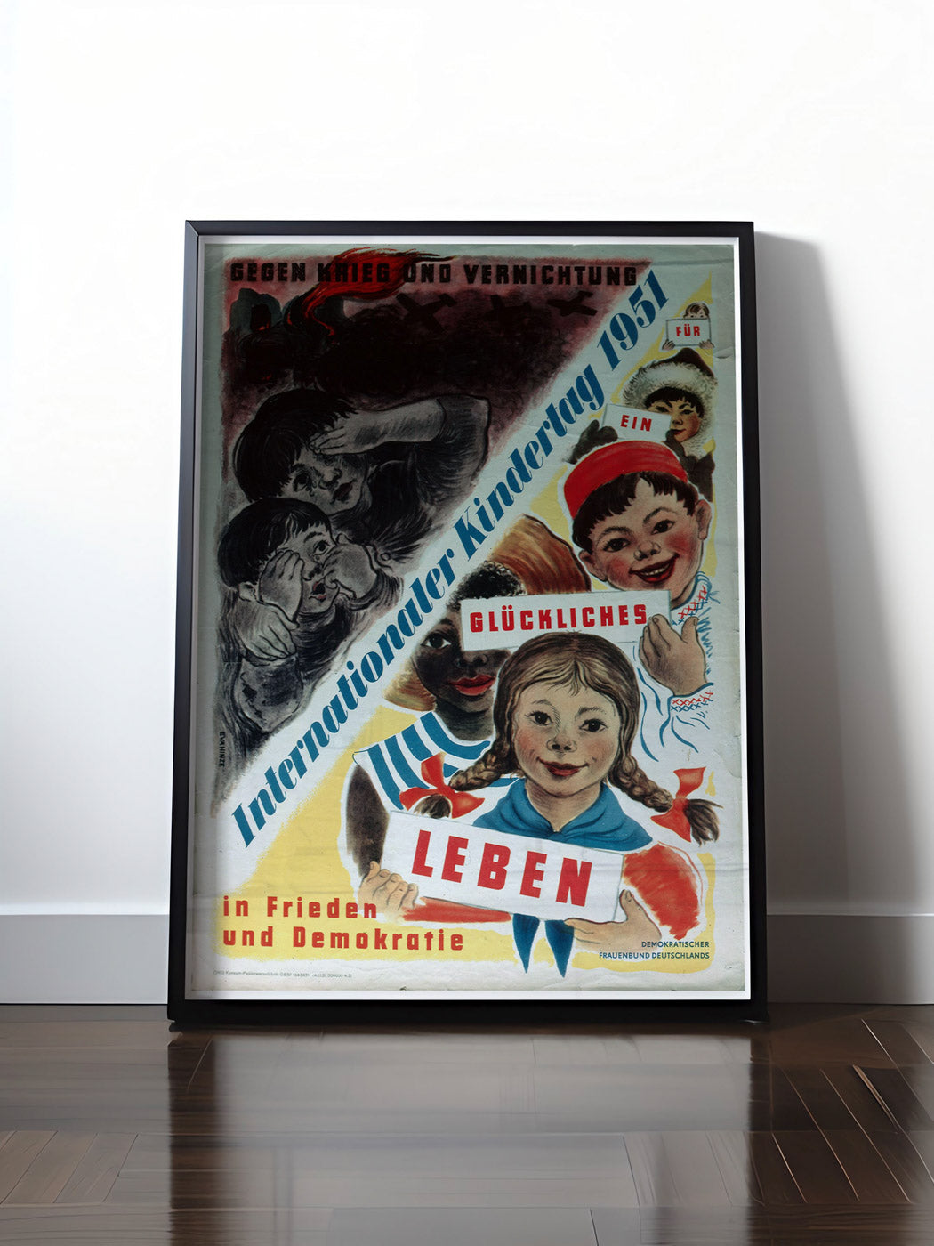 Historisches DDR Poster (A4 | A3 | A2 | A1) •  DDR: KINDERTAG 1951