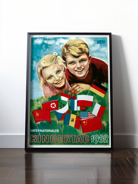Historisches DDR Poster (A4 | A3 | A2 | A1) • DDR: KINDERTAG 1952