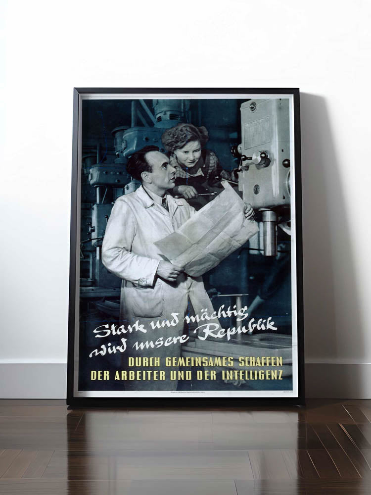 Historisches DDR Poster (A4 | A3 | A2 | A1) • DURCH GEMEINSAMES SCHAFFEN