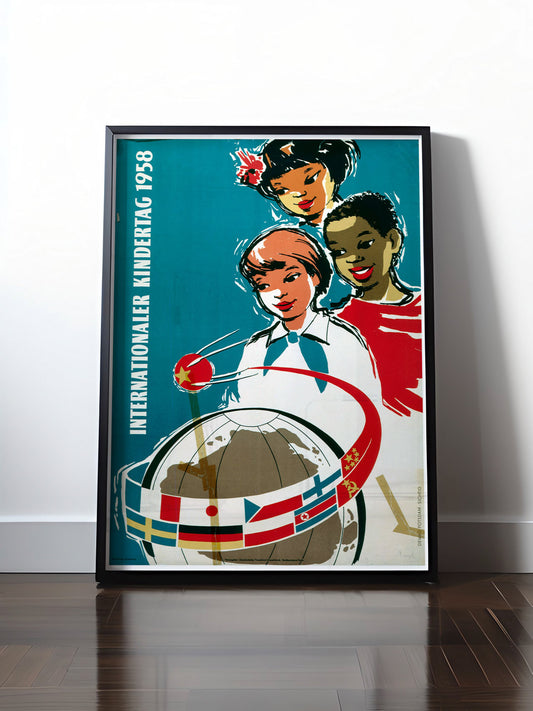 Historisches DDR Poster (A4 | A3 | A2 | A1) • DDR: KINDERTAG 1958